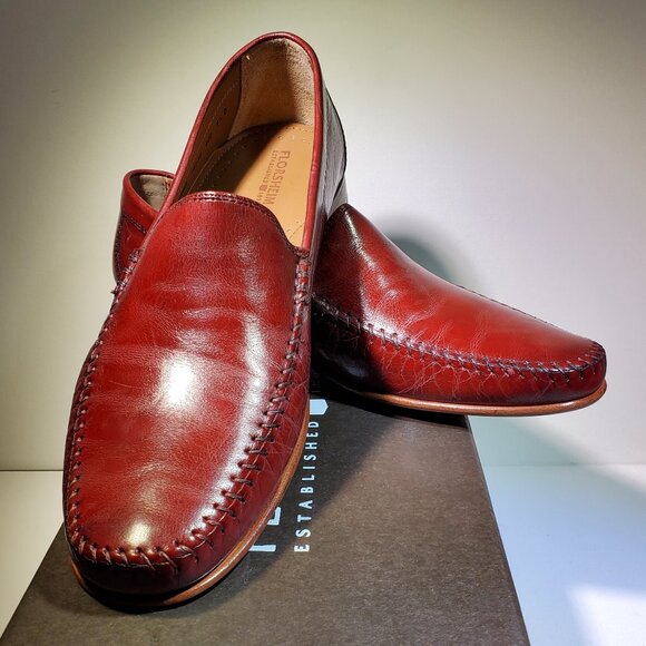 VINTAGE MENS FLORSHEIM BELLAMY LOAFERS...MADE IN ITALY...NEW IN ORIGINAL BOX main image 3